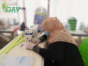 من ورشة الخياطة النسائية في مشروع بازار 2 - GAV